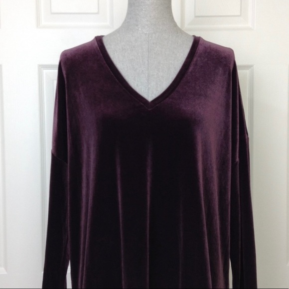 Jones New York Plum Crushed Velvet Top SZ 1X - Picture 4 of 6
